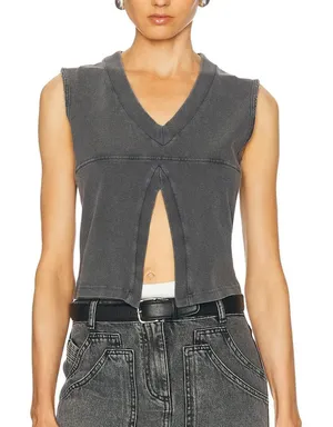 Alexander Wang V-Neck Tank Top in Faded Black Size XS thumbnail 1