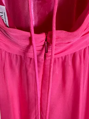 Mac Duggal Ruffle Tiered Cut-Out Chiffon Gown Womens 4 Hot Pink Formal 67911 NWT thumbnail 15