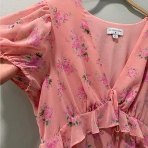 LoveShackFancy Pink Floral Midi Dress thumbnail 5