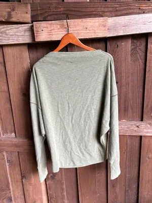 Free People We the Free Olive Green Shoulder Zip dolman top thumbnail 6