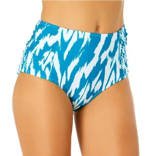 Anne Cole Womens Bikini Bottom Size S Turquoise High Waist Swim Bottom Beach thumbnail 1