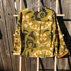 Rachel Zoe Blouse Satin Floral Long Sleeve L thumbnail 6