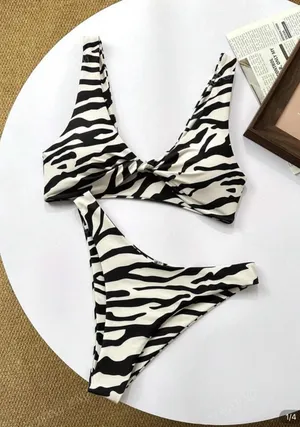Zebra Print Bikini Shein thumbnail 1