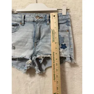 American Eagle Womens 2 Next Level Stretch Distressed Floral Denim Shorts Light thumbnail 2