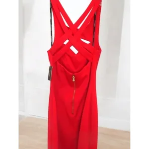Guess Women True Red Laila Dress Size 8 Cross Back New With Tags Stretch 88.00 thumbnail 6