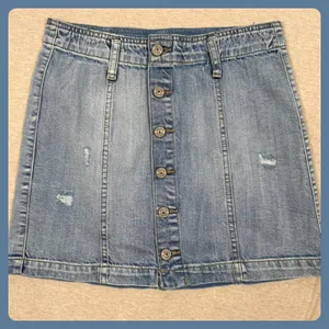 Rewash Brand Vintage Reunion Jean Button Front Mini Skirt Light Wash Y2K Size 25 thumbnail 1