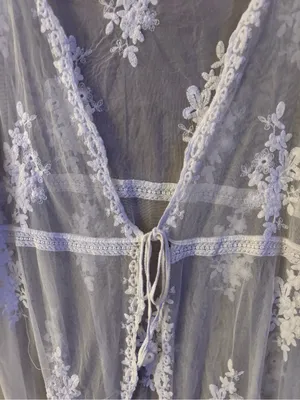 Love Tree Sheer Lace Embroidered Swim Coverup Cream Women’s Size L thumbnail 3