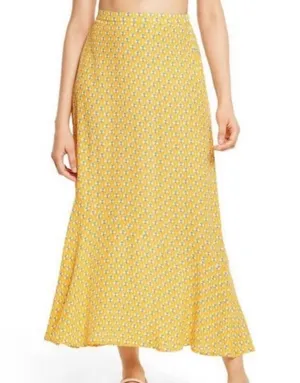 RHODE X Target Lotus Print Midi Skirt Yellow Size 1X thumbnail 1