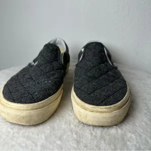 Vans Classic Gray Quilted Slip-On Loafers Canvas Unisex Men’s 5.0 Or Women’s 6.5 thumbnail 4