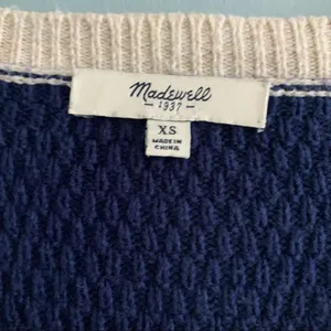 Madewell Striped Long Sleeve Knit Sweater Blue and Tan Size Xsmall thumbnail 2