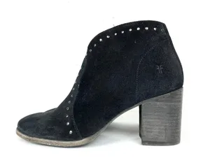 Frye Womens Nora Stud Side Zip Ankle Booties Black Suede Chunky Heel Size 7 thumbnail 2