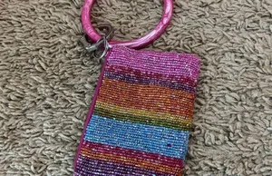 Colorful Lightening Bolt Wallet and Pink Key Ring thumbnail 3
