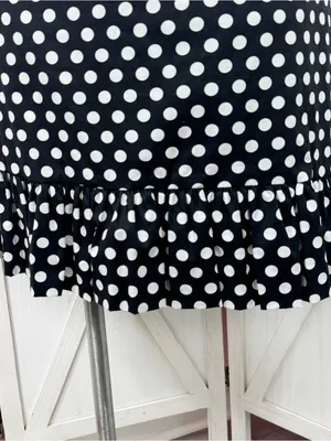 Betsey Johnson Polka Dot Ruffle Hem Sleeveless Sheath Dress Black White 14 thumbnail 6