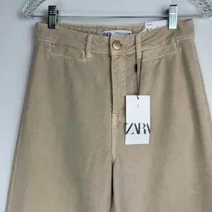 NWT ZARA Marine Culotte Crop Pants Jeans Sz 4 Sand Beige thumbnail 3