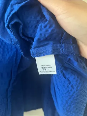 Sonoma 100% Cotton Gauze Blue Tiered Swing Mini Dress Small Coastal Resort Beach thumbnail 5