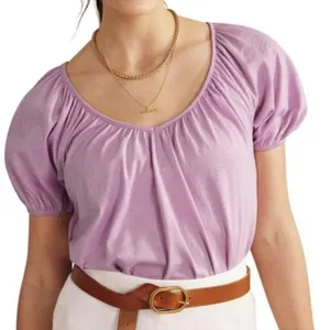 Boden‎ Purple Cotton V Neck Top Size 4 thumbnail 1
