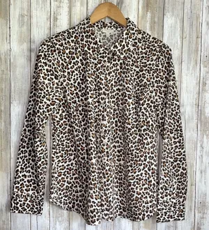 Talbots Leopard Print Cotton Button Down •Medium  thumbnail 1