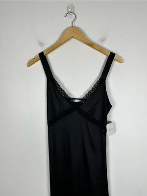 Altar’d State Cara Satin Midi Slip Dress Black 90’s Women’s Sz S thumbnail 3