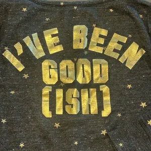 Victoria’s Secret PINK “ I’ve been goodish”playful cheeky holiday sleep shirt L thumbnail 4