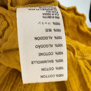 Free People Mustard Yellow Oversized Gauze Cotton Boho Tunic Top Medium‎ thumbnail 10