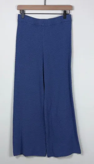 Free People Beach Hailee Wide Leg Pants Knit Women’s Size Small Periwinkle Blue thumbnail 1