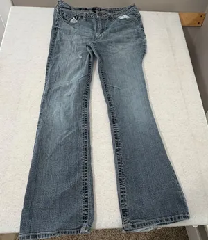 a.n.a. Womens Blue Bootcut Jeans Medium Wash Distressed Size 14 RN93677 thumbnail 1