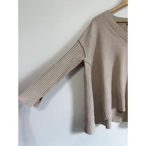Free People Cream Tunic Sweater Size XS Oversized Orion A-Line thumbnail 6