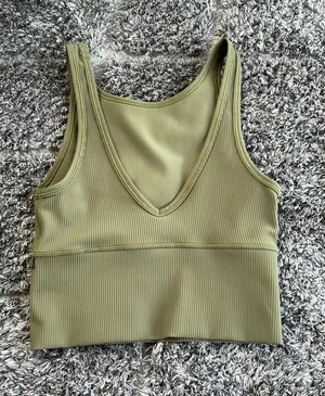 green lululemon ribbed tank top thumbnail 1