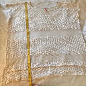 FREE PEOPLE‎ Cream Lace Oversized Short Size XS thumbnail 7
