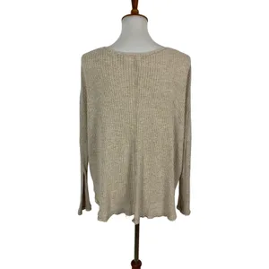 Urban Outfitters Cream V Neck Long Sleeve‎ Top Small Boho Slouchy Knit thumbnail 3