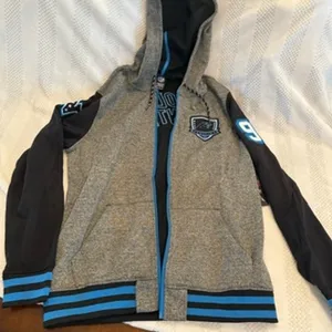 nwt new NFL carolina panthers hooded zip up sweatshirt size small S thumbnail 1