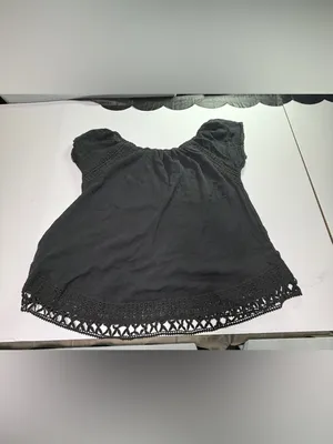 Victoria's Secret Black Off-Shoulder Crochet Trim Top thumbnail 6
