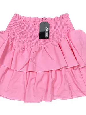 Anrilita Pink Mini Skirt size small ~ Barbie Girl Y2k Style Coquette Ruffles thumbnail 2