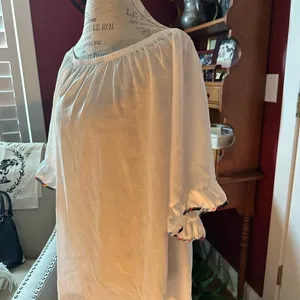 Anne Cole White Flutter Sleeve Blouse thumbnail 2