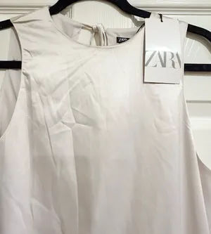 Sold Out Vira L Zara Asymmetrical Satin Effect Midi Dress Nwt S thumbnail 12