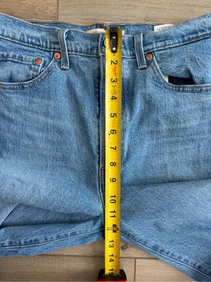 Levi’s Premium Denim Ribcage Straight Ankle Medium Wash Blue Distressed Jeans 29 thumbnail 8