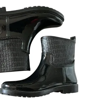 Michael Kors women’s Blakeley logo embossed ankle rain boots black size 8 thumbnail 1