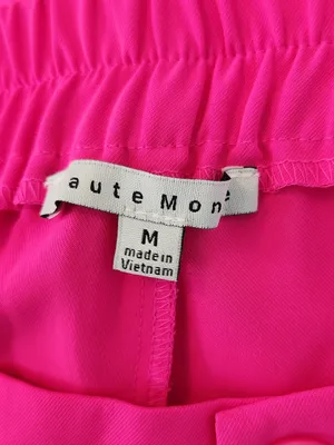 Haute Monde Neon Pink Wide Leg Trouser Pants Size Medium NWT thumbnail 9