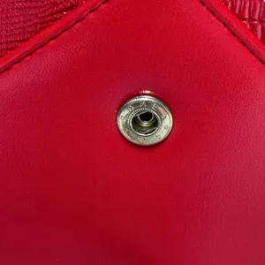 Vintage‎ Red Faux Leather Envelope Clutch Shoulder Bag Y2K Retro Red Purse thumbnail 6