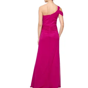 Alex Evenings - One Shoulder Ruched‎ Mesh Gown thumbnail 4