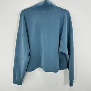 Sweaty‎ Betty Quarter Zip Sweatshirt Athleisure Comfort Travel Comfort Teal Blue thumbnail 9