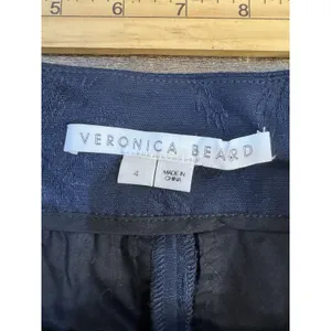 Veronica Beard navy blue wide-leg jacquard trousers Size 4 thumbnail 5