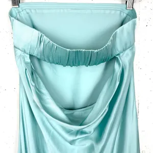French Connection Oona Satin Strapless Midi Dress Pastel Turquoise Size Medium thumbnail 15