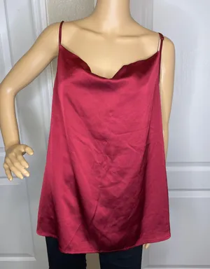 BIZwear Cowl Neck Cami Top Dark Red Size 2XL thumbnail 1
