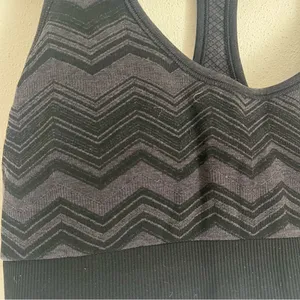 Lululemon Black Heathered Ebb & Flow Racerback Bra Reversible Size Small thumbnail 2