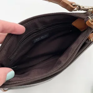 Vintage Nine West Y2K Mini Shoulder Bag Purse Deep Brown Faux Leather Retro 2000 thumbnail 3