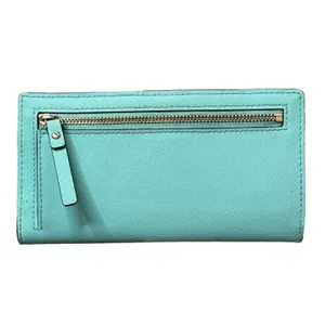 Kate Spade Mikas Pond Staci Folding Leather Wallet‎ Aqua Green Preppy Cottage thumbnail 2