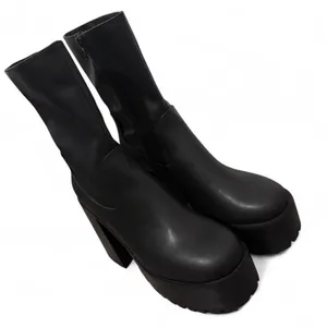 Princess polly platform mid calf chunky heel Garbo Boots Black thumbnail 2