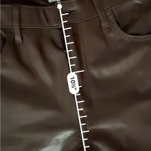 Abercrombie & fitch the 90s straight ultra high rise leather brown pants thumbnail 4