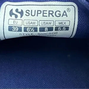 Superga Korelaw Satin Blue / Pink Embroidered Lace Up Sneakers 8 thumbnail 7